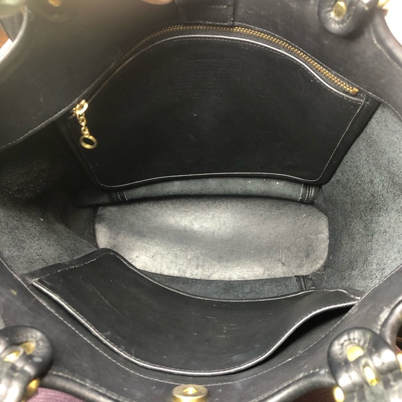 Vintage COACH Black Large Legacy Shopper Shoulder Bag Tote 9090 COA - Picture 7 of 17